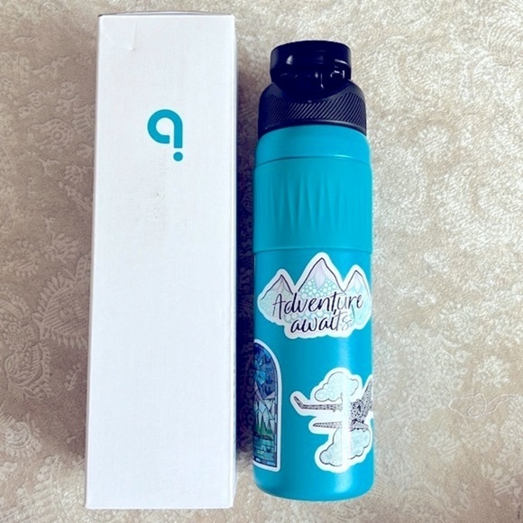 Brand New Insulated Stainless Steel Water Bottle Custom Turquoise BPA Free - Picture 1 of 14